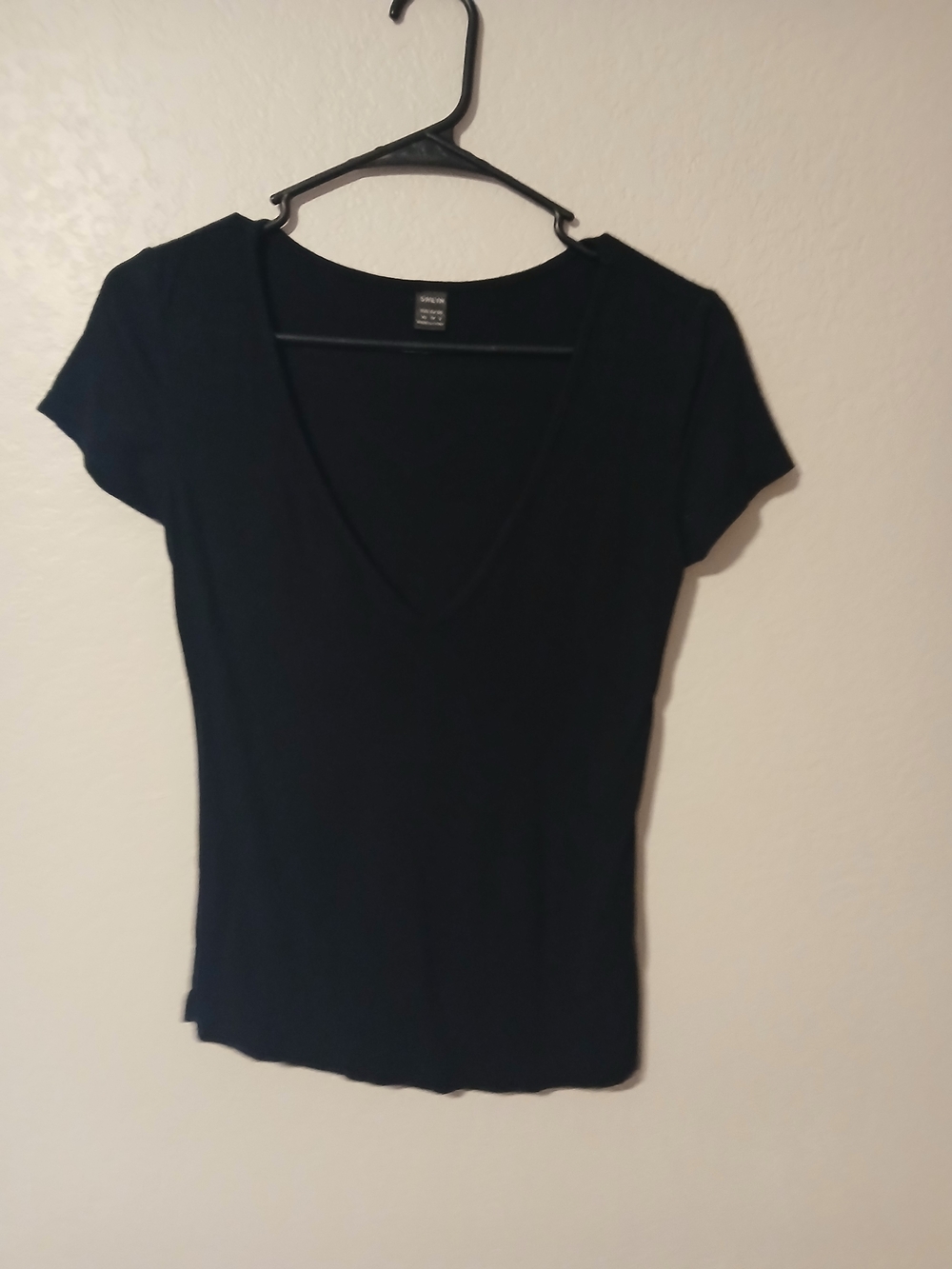 Classic Black V-Neck Women's Top